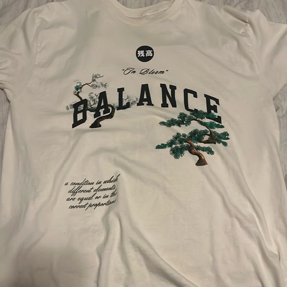 Size large, cream balance tee